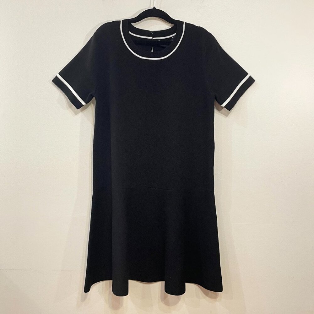 New English Factory Contrast Mini Sweater Dress Black White XS $120 - Picture 3 of 7
